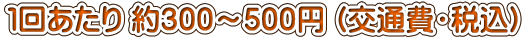 １回あたり 約300～500円 (交通費・税込)